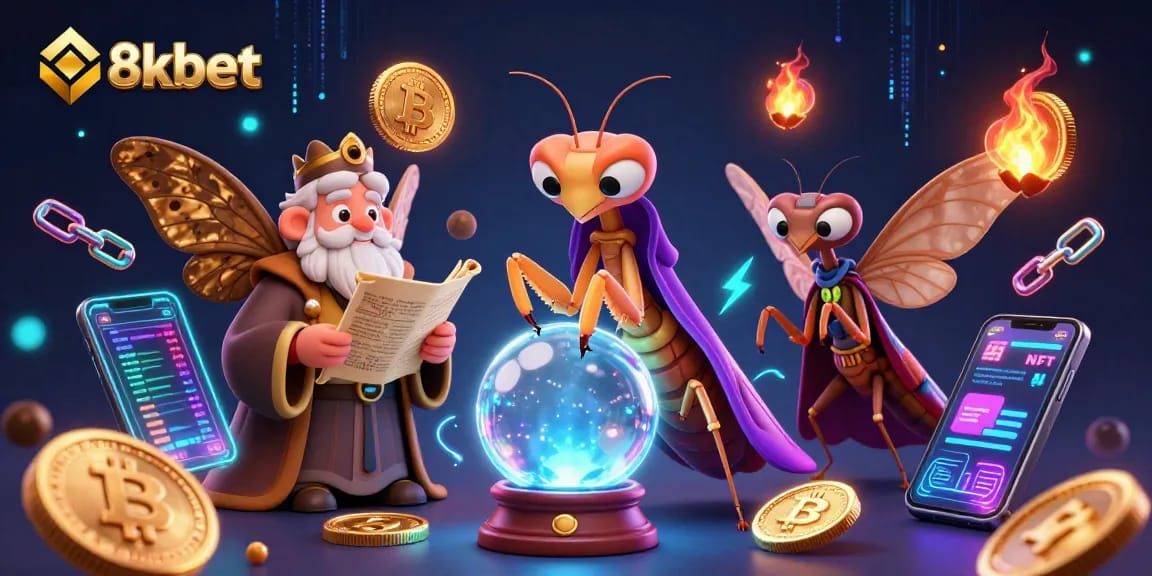 Engage with 8kbet's vibrant marketplace of games, featuring a mystical fortune teller scene.