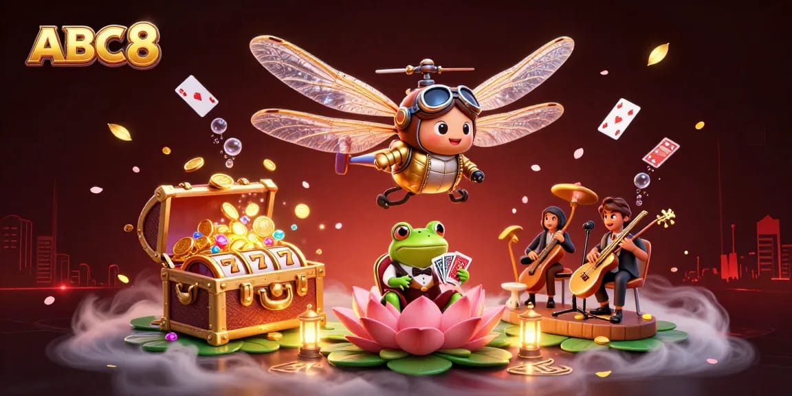 Experience thrilling gameplay at ABC8 with a vibrant 3D casino scene full of excitement.