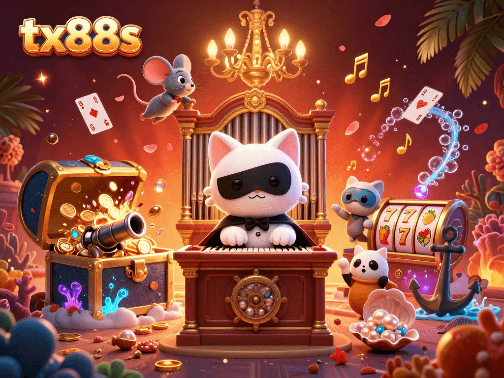 Experience tx88s with exciting 3D casino imagery packed with vibrant elements and gaming action.