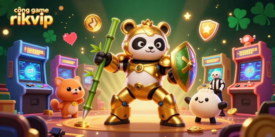 Engage with the cổng game rikvip's exciting casino atmosphere, featuring vibrant characters and gaming elements.