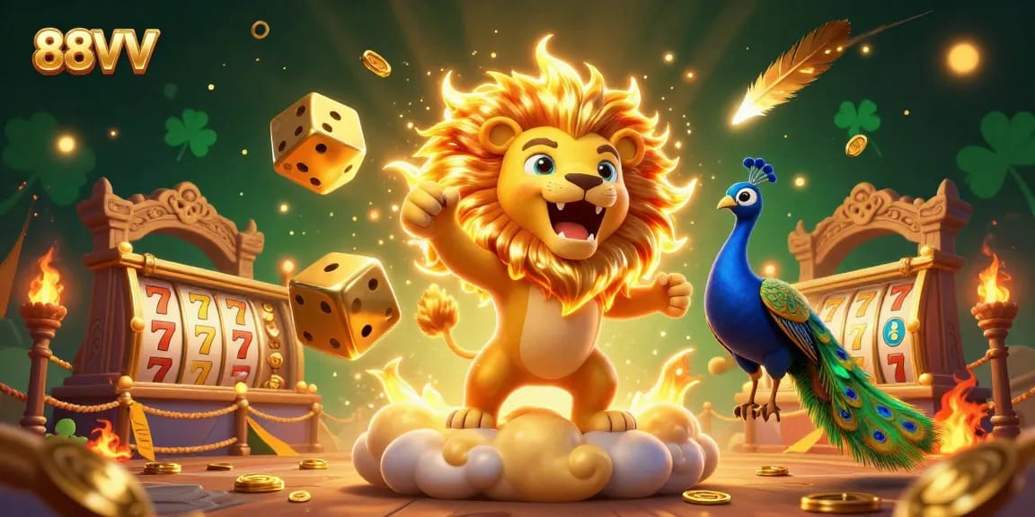 Experience thrilling gameplay at 88VV online casino with vibrant 3D illustrations of exciting games.