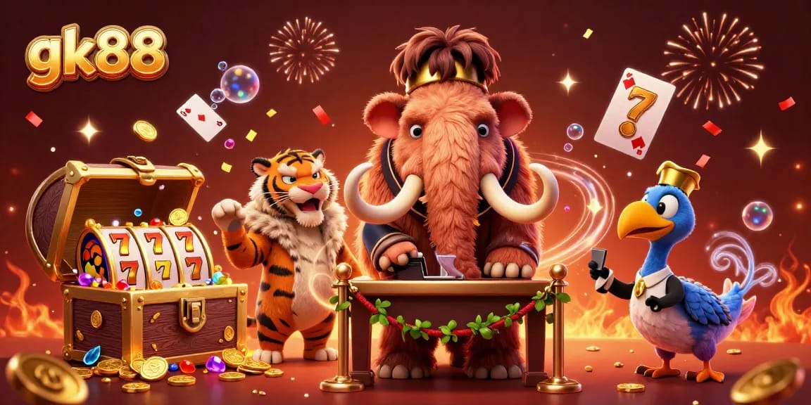 Experience thrilling gameplay at gk88 with vibrant casino scenes and unique gaming characters.