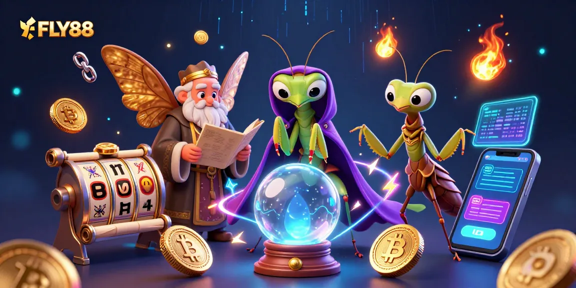 Engage with FLY88's exciting slot games featuring vibrant 3D elements and a mystical atmosphere.