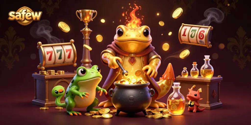 Engage with safew by experiencing thrilling slot action with dynamic golden elements.
