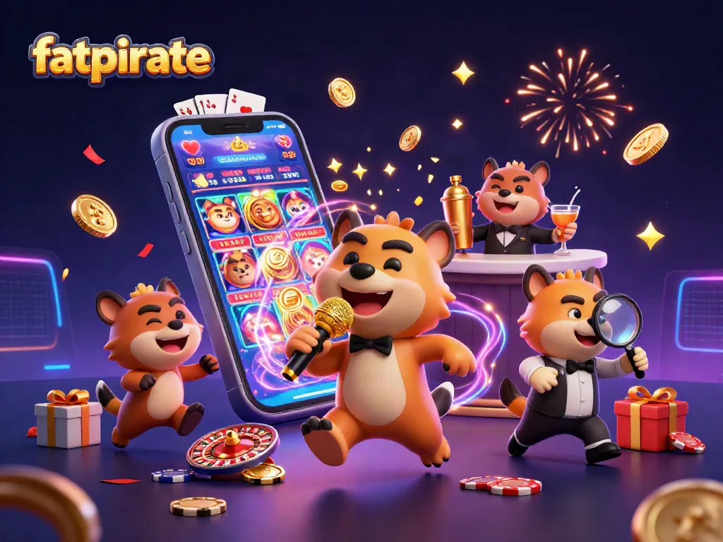 Experience excitement at FatPirate Casino with hyenas entertaining at a vibrant gambling club.