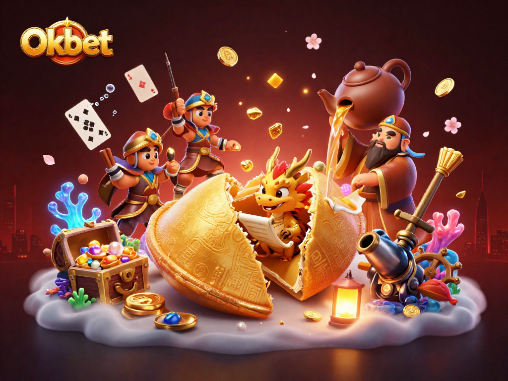Engage with thrilling Oxbet gaming featuring a giant fortune cookie, wise dragon, and gold elements for players.