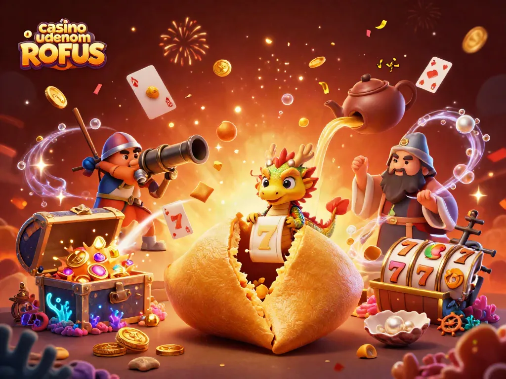 Experience thrilling gameplay at casino uden om ROFUS with unique 3D illustration showcasing vibrant casino elements.