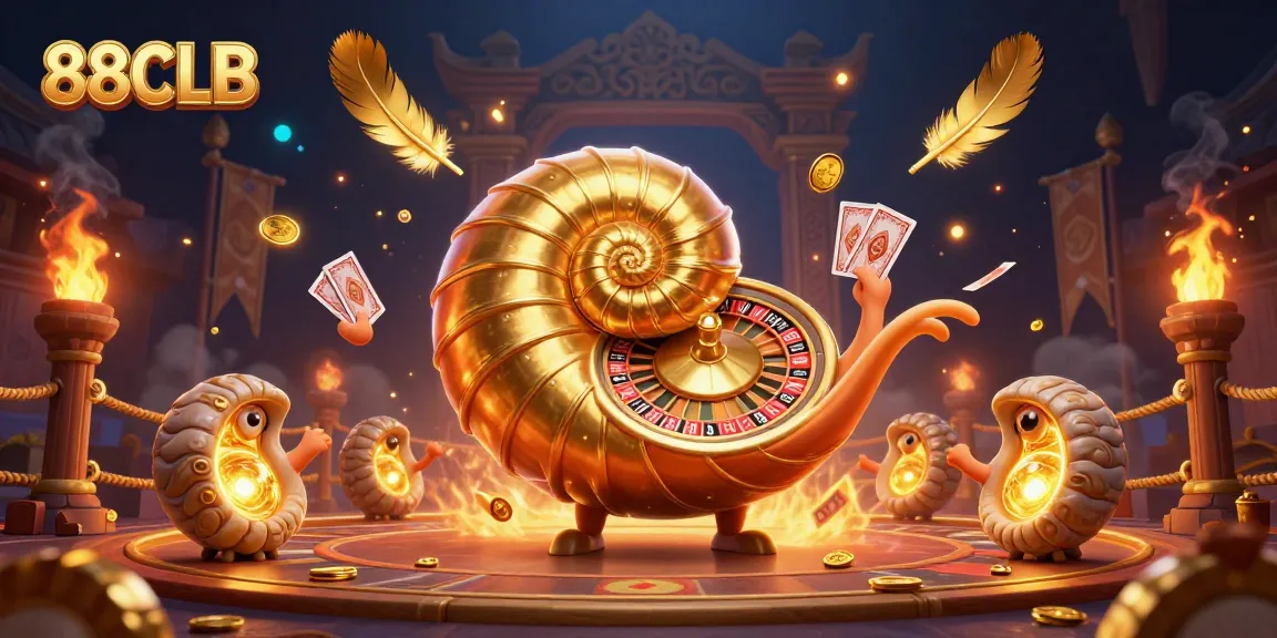 Engage with 88CLB's vibrant 3D casino illustration showcasing exciting gaming elements.