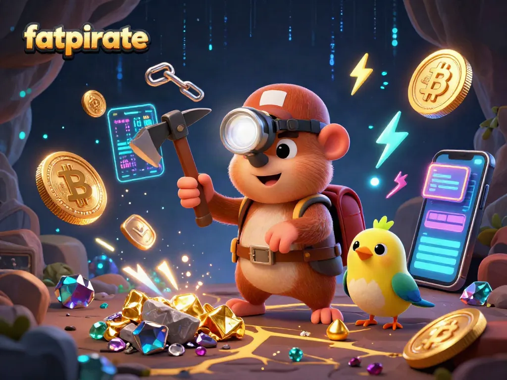 Engage with the vibrant world of fatpirate, featuring a treasure-hunting mole discovering riches in a casino-themed digital art.
