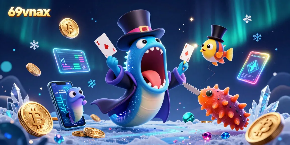 Experience thrilling gaming with 69vnax as a magical underwater scene blends crypto elements and deep-sea characters.